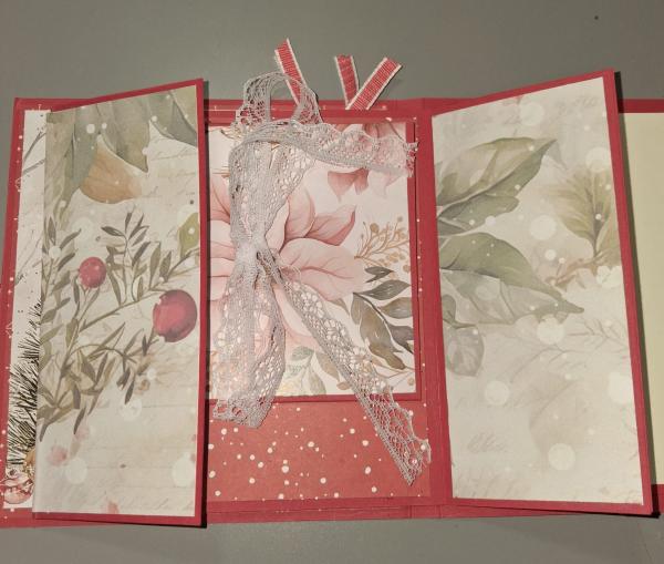 Kleines SüßesMini-Album zu Weihnachten in rot/weiß gehalten